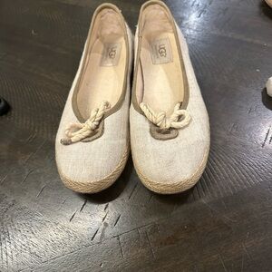 UGG Women's Tan Espadrille Flats with Bow